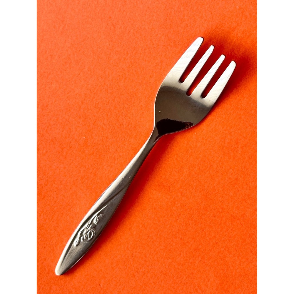Oneida/Sanibaby LASTING ROSE Baby Fork Stainless Mirror Elegant Infant Toddler